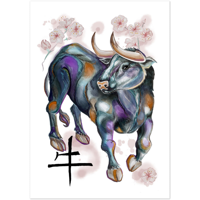 Premium Matte Paper Poster- chinese horoscope ox