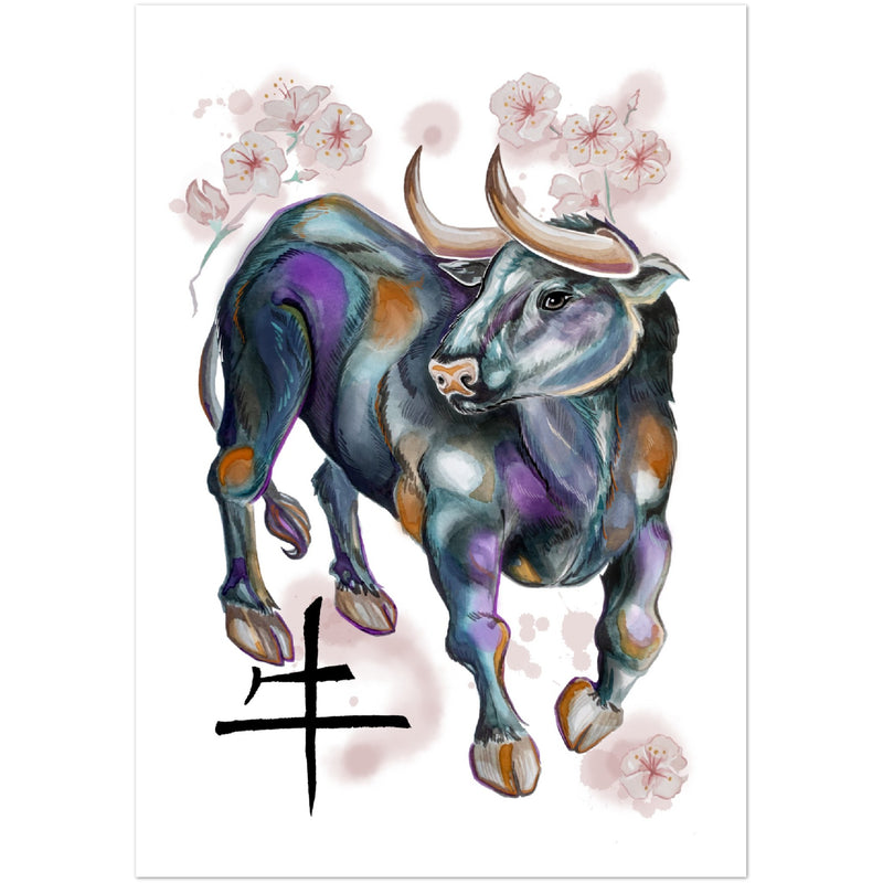 Premium Matte Paper Poster- chinese horoscope ox