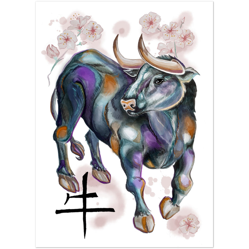 Premium Matte Paper Poster- chinese horoscope ox